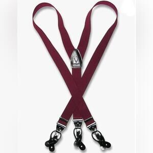 Men's Y Shape Burgundy SUSPENDERS